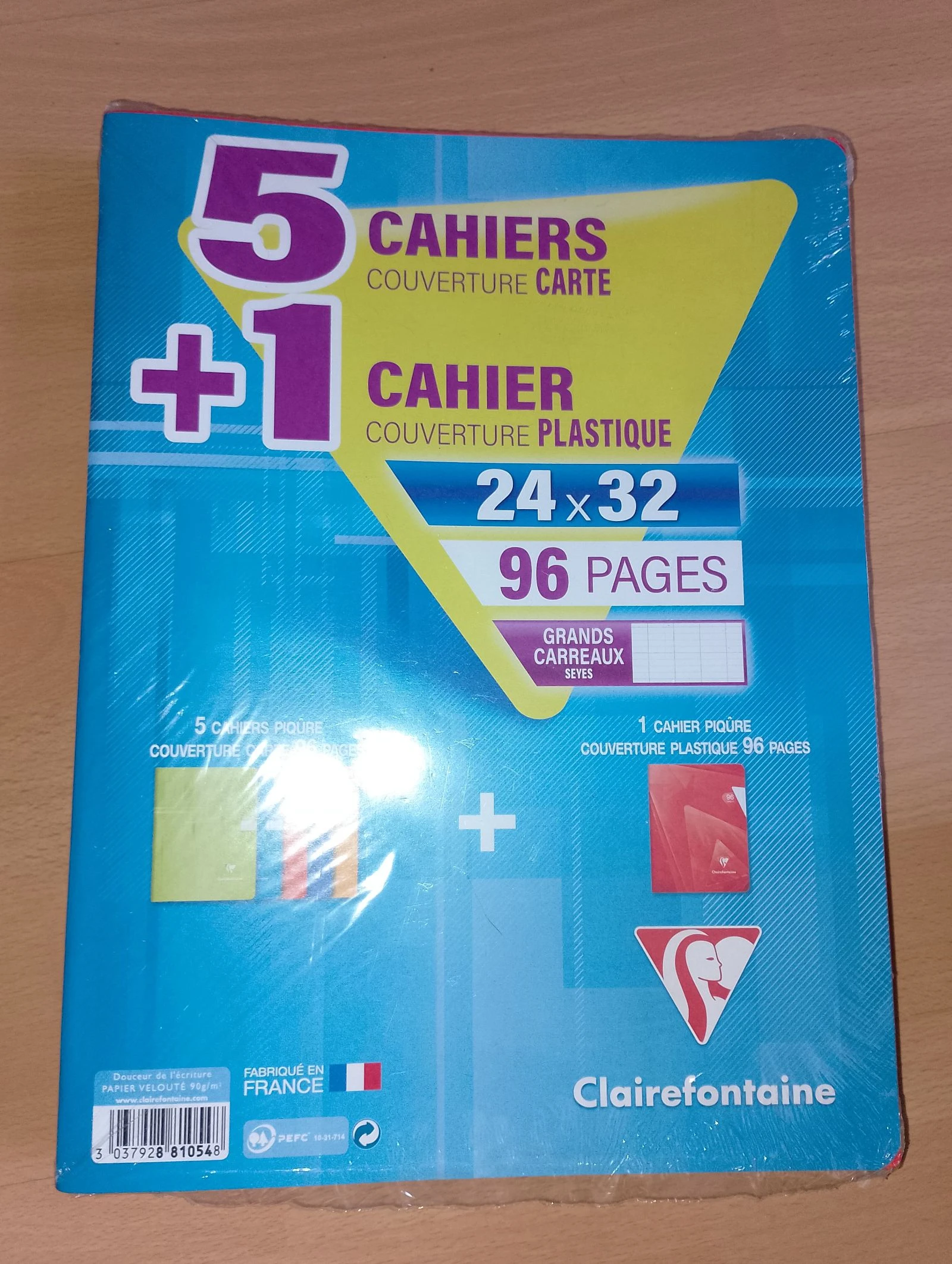 Lot de 6 cahiers Clairefontaine 24x32 96 pages – photo 2